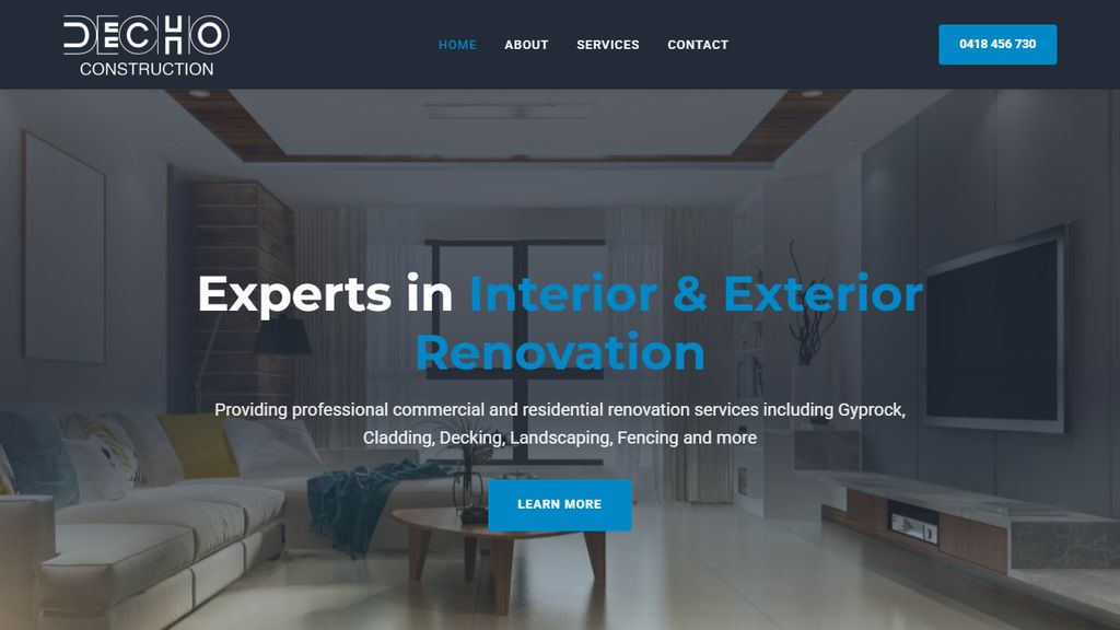 Decho Construction website